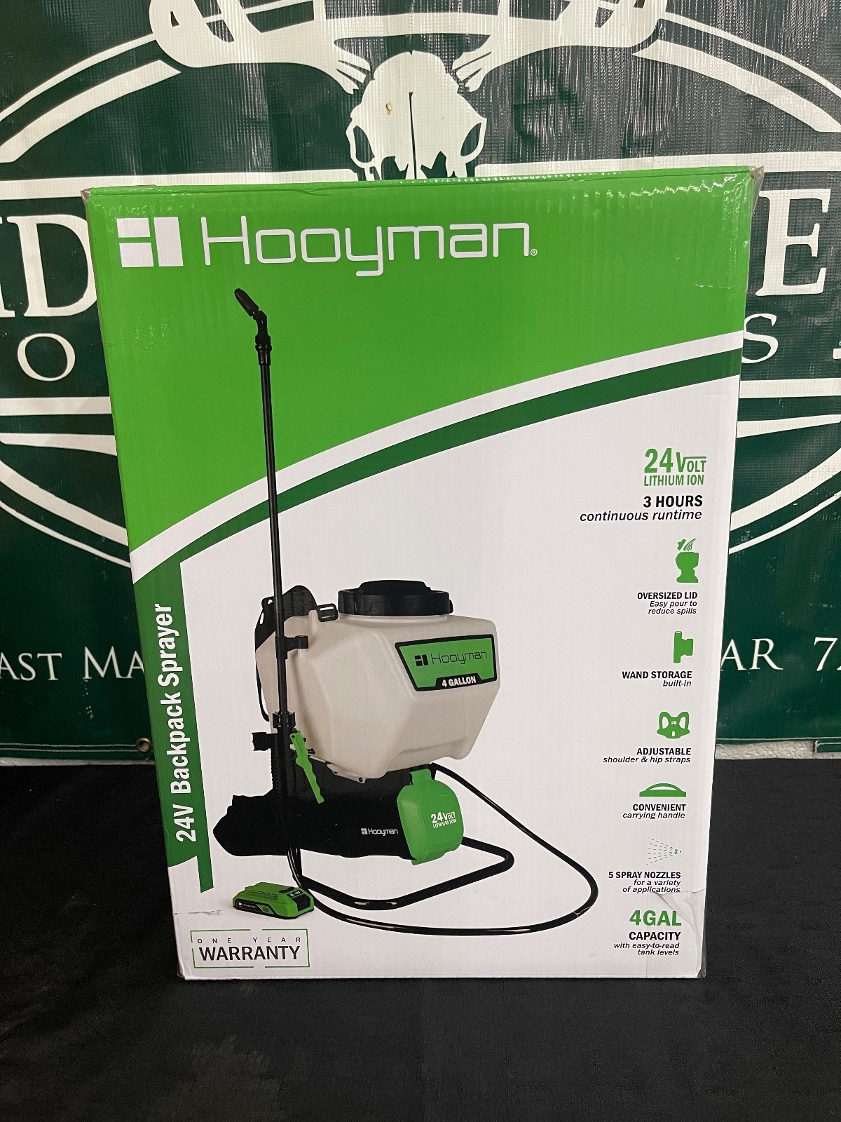 Hooyman 24V Lithium-Ion Cordless Backpack Sprayer 4 Gallon 70 PSI 5 Nozzles NIB