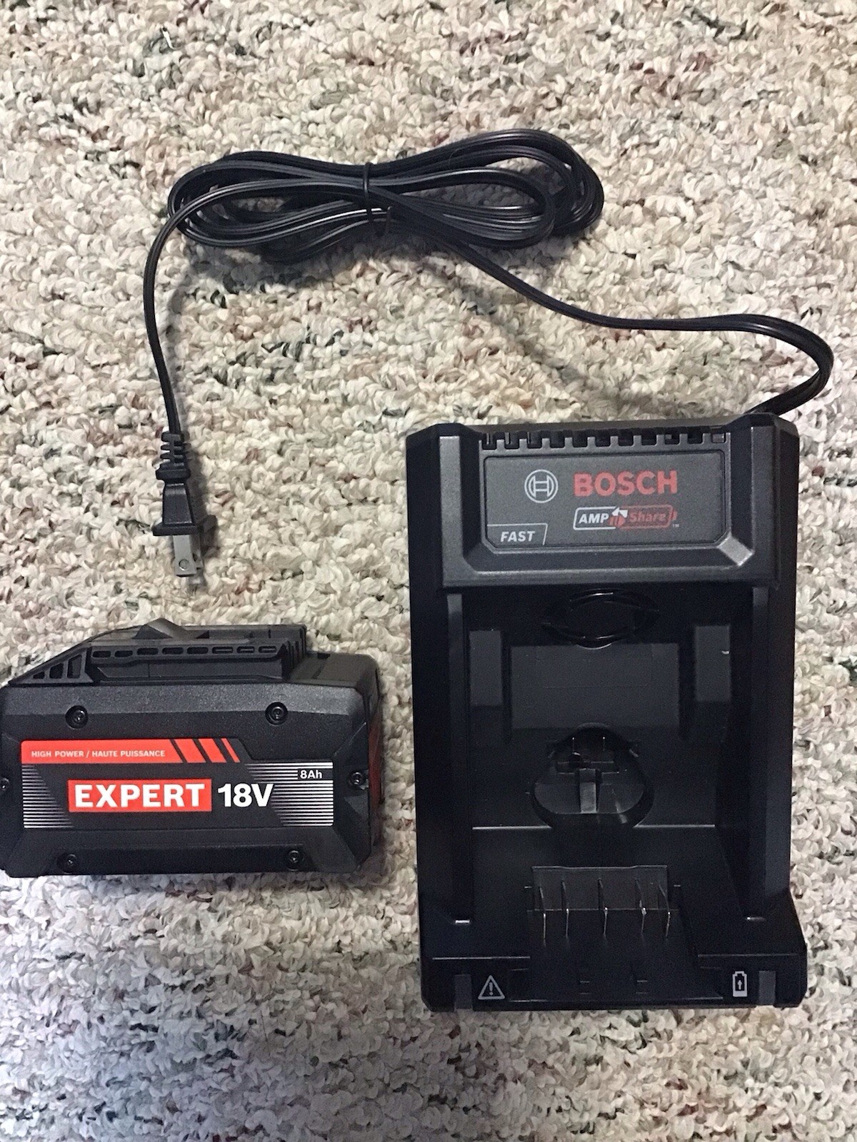 Bosch 8AH Expert Battery EXBA18V-80 & 12V/18V Fast Charger GAL12V/18V-80 NEW
