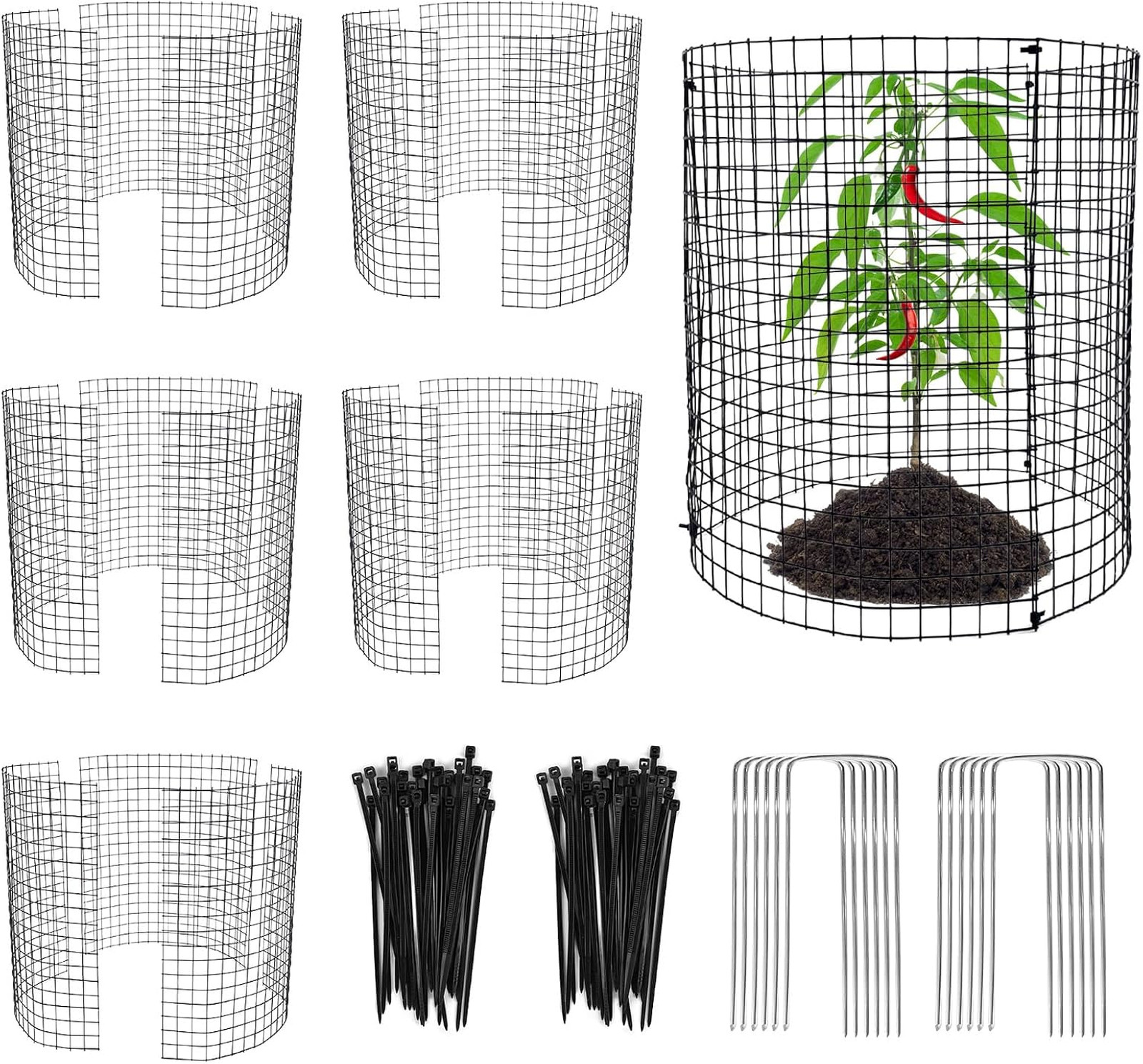 18 PCS Round Plant Protector from Animals, 6Pack 12'' x 12'' Metal Plant