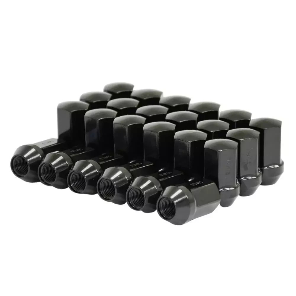24pcs Black 14x1.5mm GMC Chevy RAM Dodge Factory Style Lug 7/8