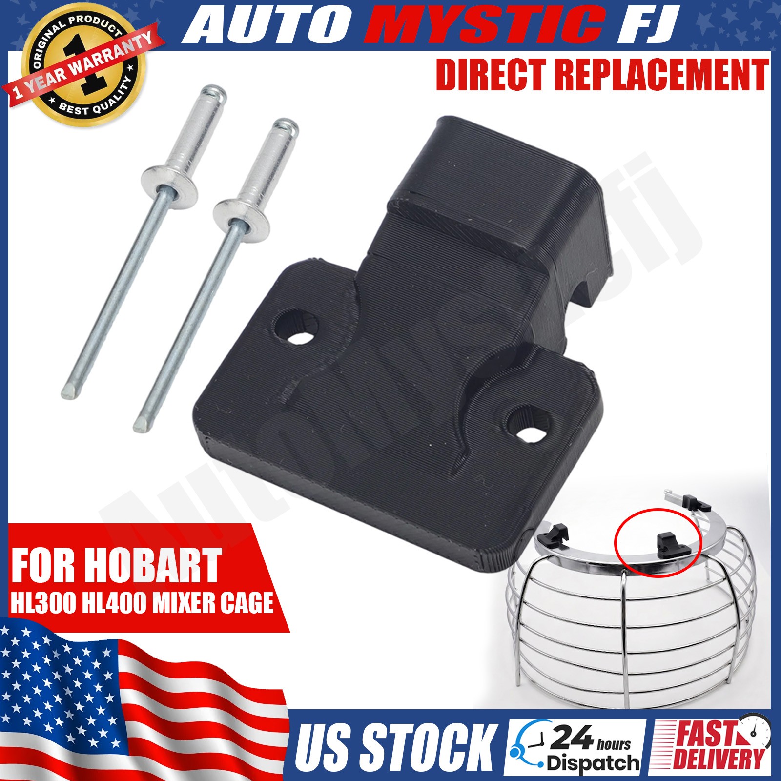 For Hobart HL300 HL400 Planetary Bowl Safety Guard Cage Carrier Bracket Holder