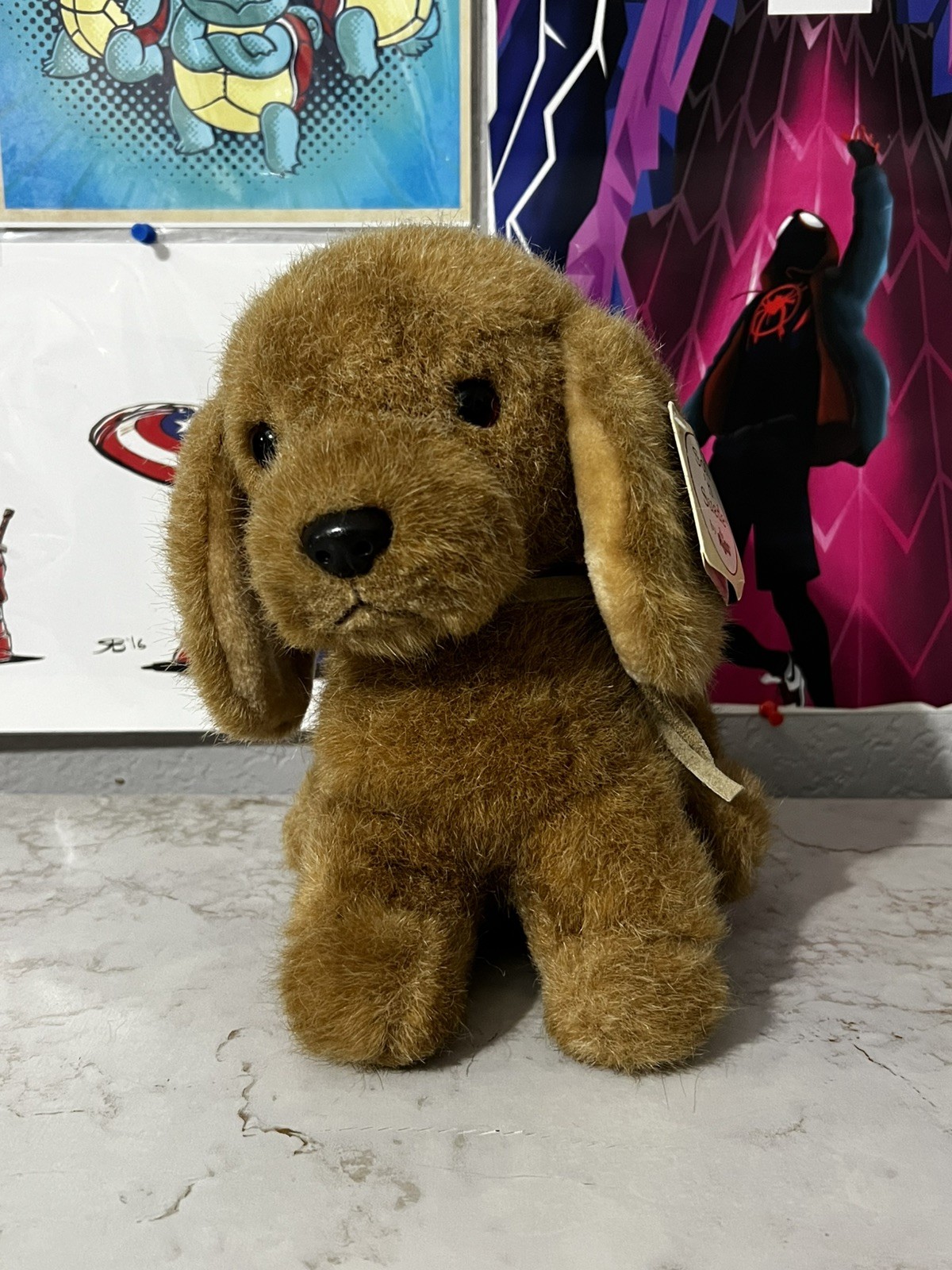 VTG Russ Berrie Puddles Dog Plush Medium Brown Puppy Stuffed Animal Toy 332 NWT