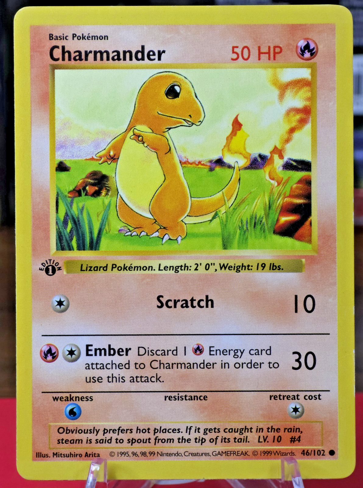 Vintage Charmander 46/102 Base Set (Shadowless) Regular First Edition English Vintage Charmander 46/102 Base Set (Shadowless) Regular First Edition English