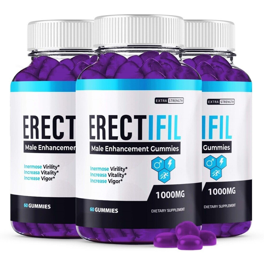 (3 BOTTLE) Erectifil Gummies - Male Virility with Maximum Strength - 180 Gummies (3 BOTTLE) Erectifil Gummies - Male Virility with Maximum Strength - 180 Gummies