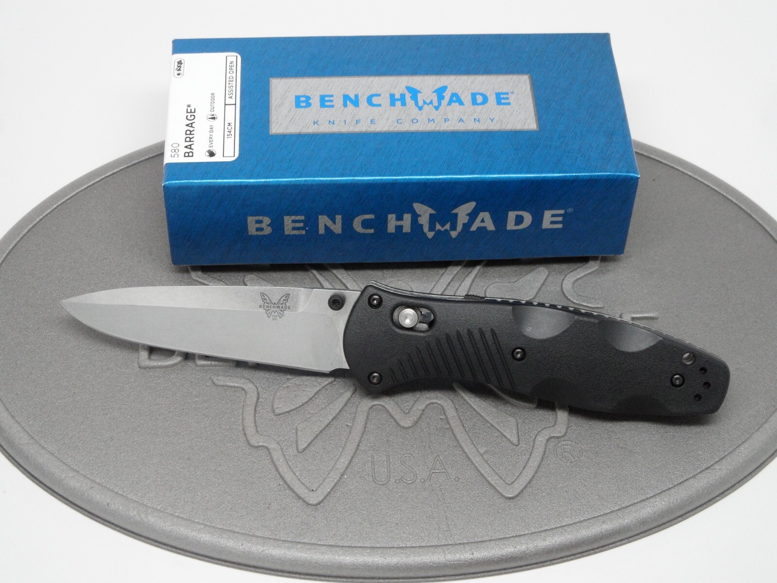 Benchmade 580 Barrage 154CM AXIS Assist Black Discontinued Large Folding Knife