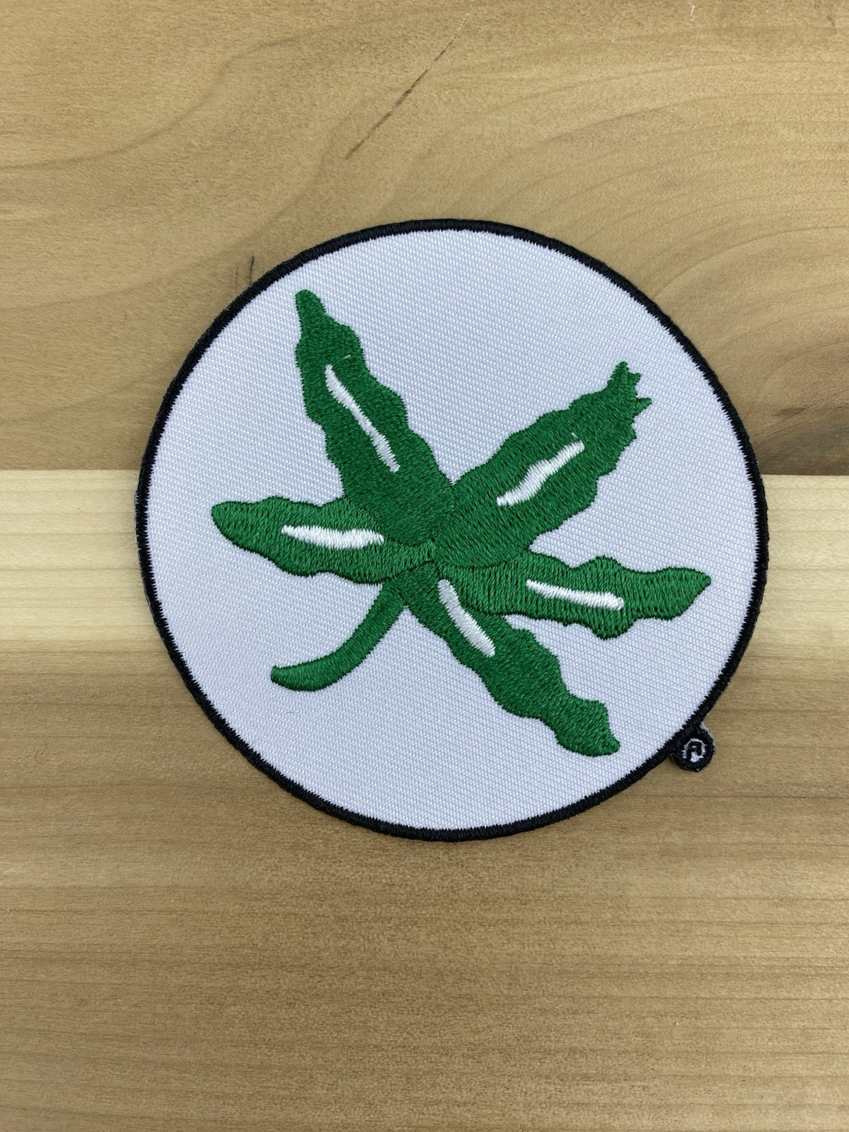 THE OHIO STATE BUCKEYES LEAF EMBROIDERED IRON ON PATCH 3”x3”