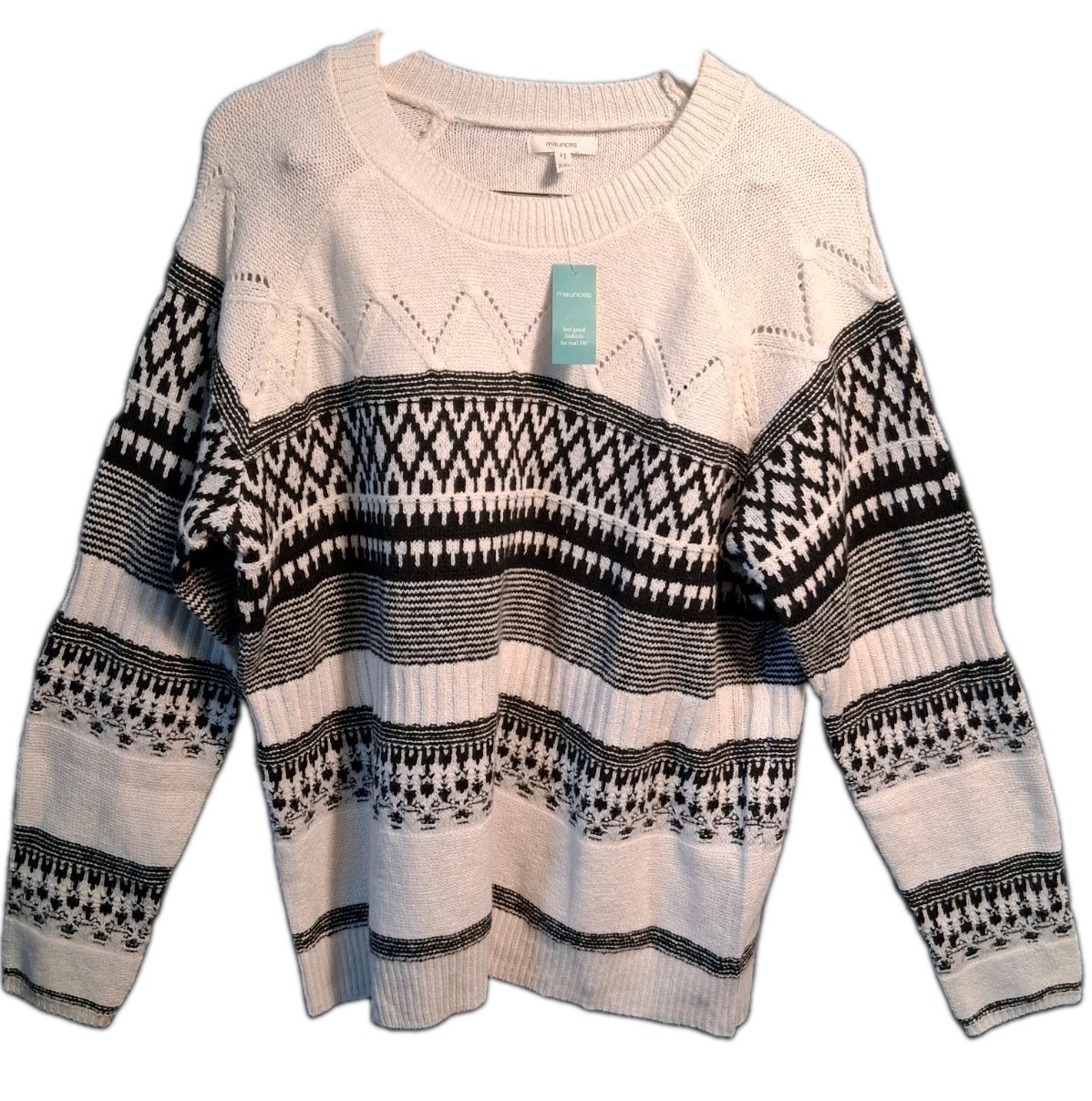 Maurices Women’s 2X Ivory knit pull over Sweater New Maurices Women’s 2X Ivory knit pull over Sweater New