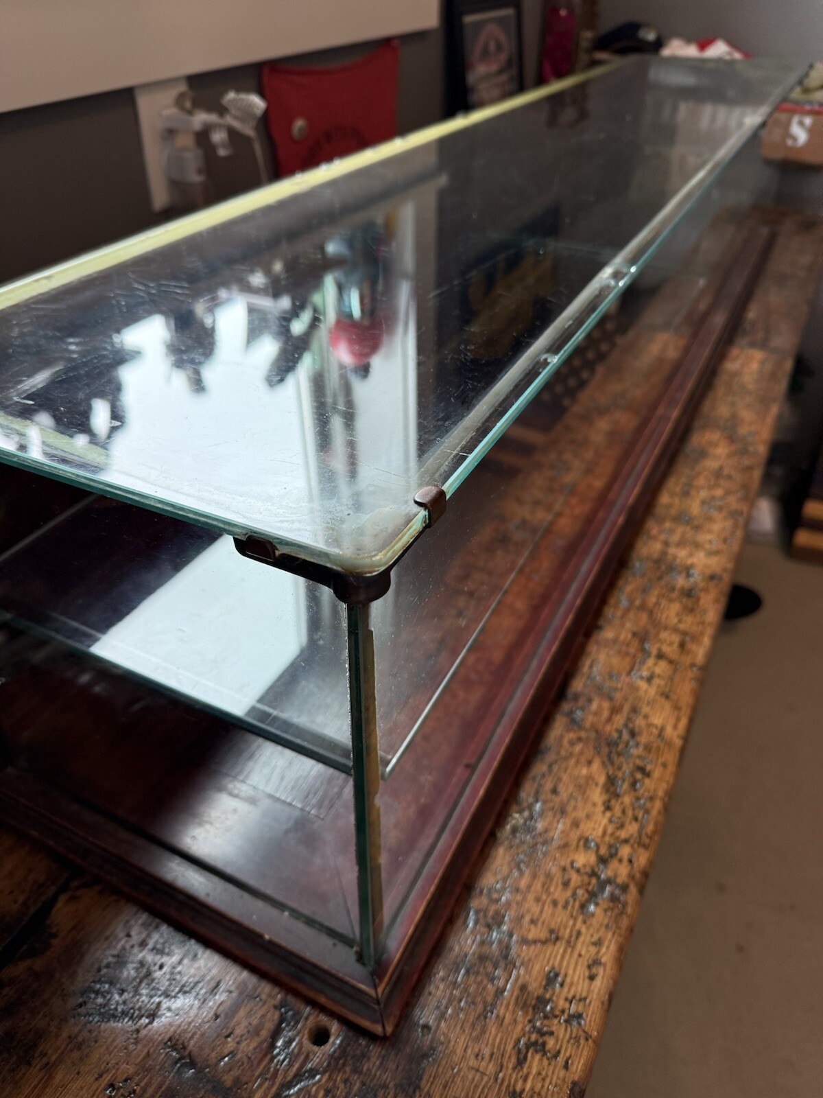 Rare Antique 1906 Mercantile Glass Display Case Welch Wilmarth 5’L x 1’W x 11”T