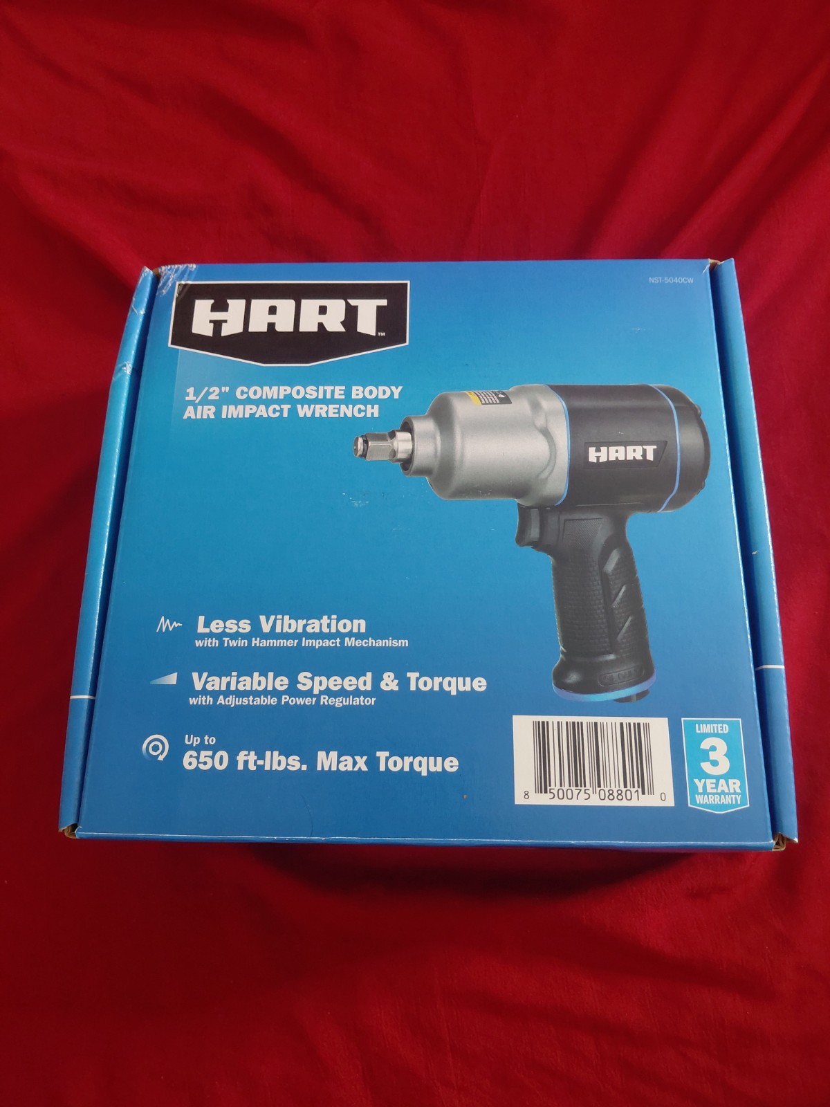 Hart 1/2 In Air Impact Wrench - New In Box - 650 Sq Ft Torque