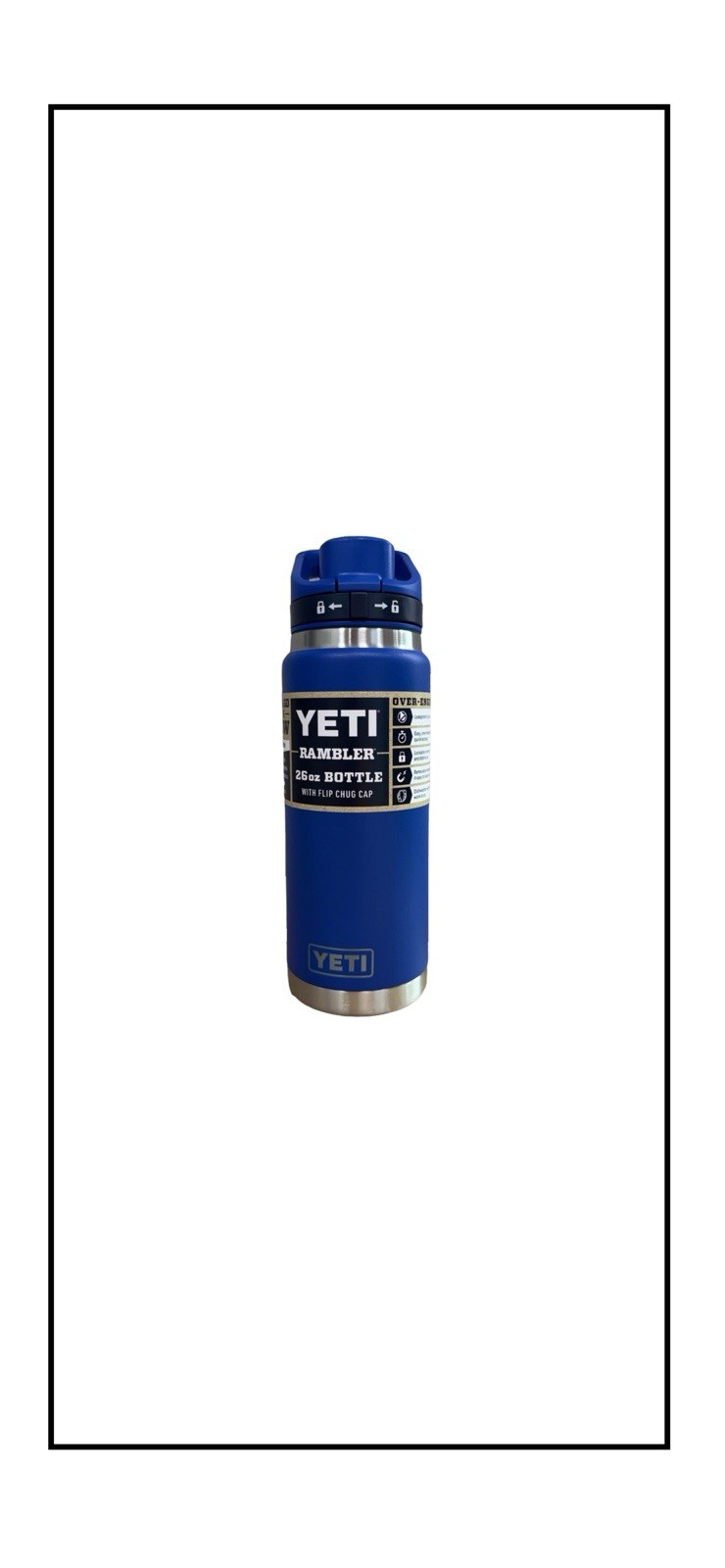 YETI Rambler 26 oz Bottle Flip Chug Cap Royal Blue Stainless Steel New Release.