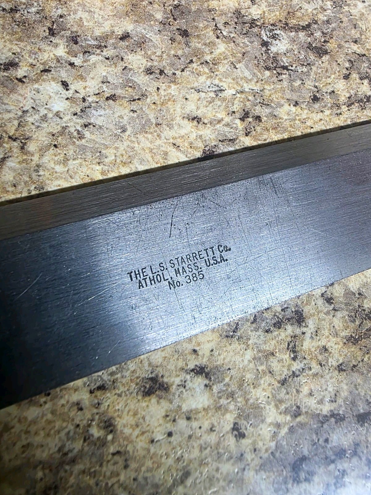 L.S. Starrett Co. No. 385 Straight Edge Rule 24 in Metal Unmarked L.S. Starrett Co. No. 385 Straight Edge Rule 24 in Metal Unmarked