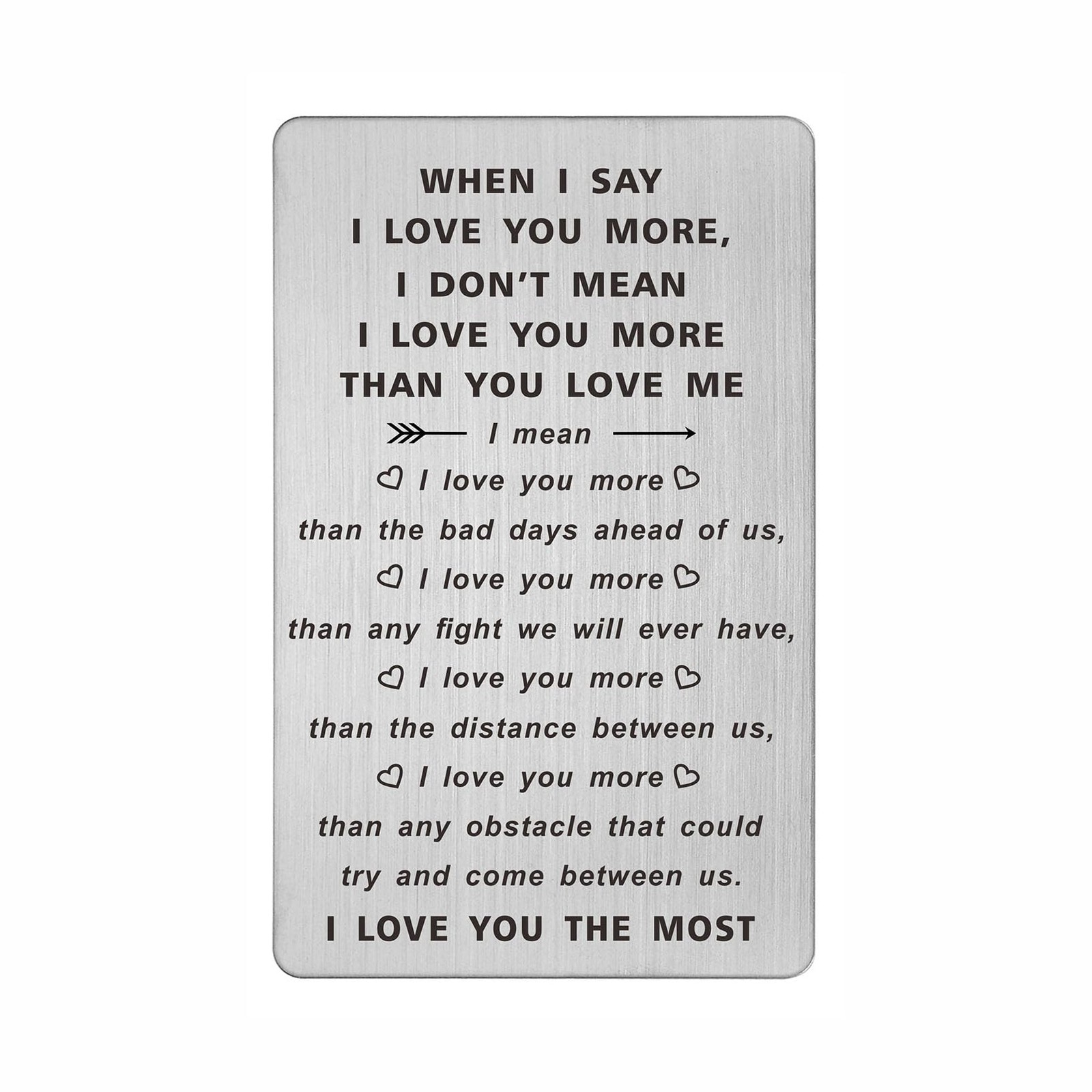 TANWIH When I Say I Love You More Wallet Card, Anniversary, Romantic Gifts
