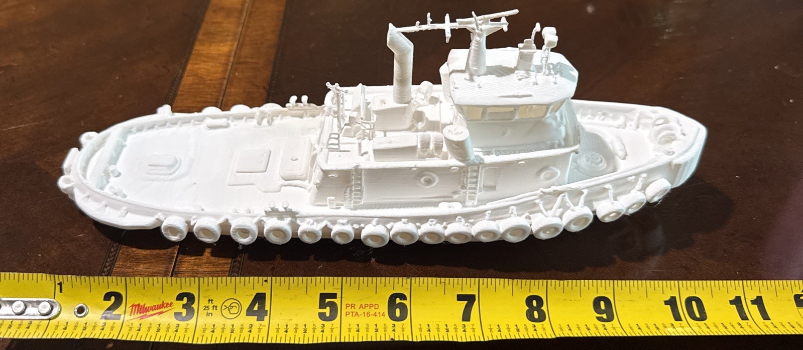 3D Printed Ho Scale Tug Boat 1/87th Scale 11 Inches Long