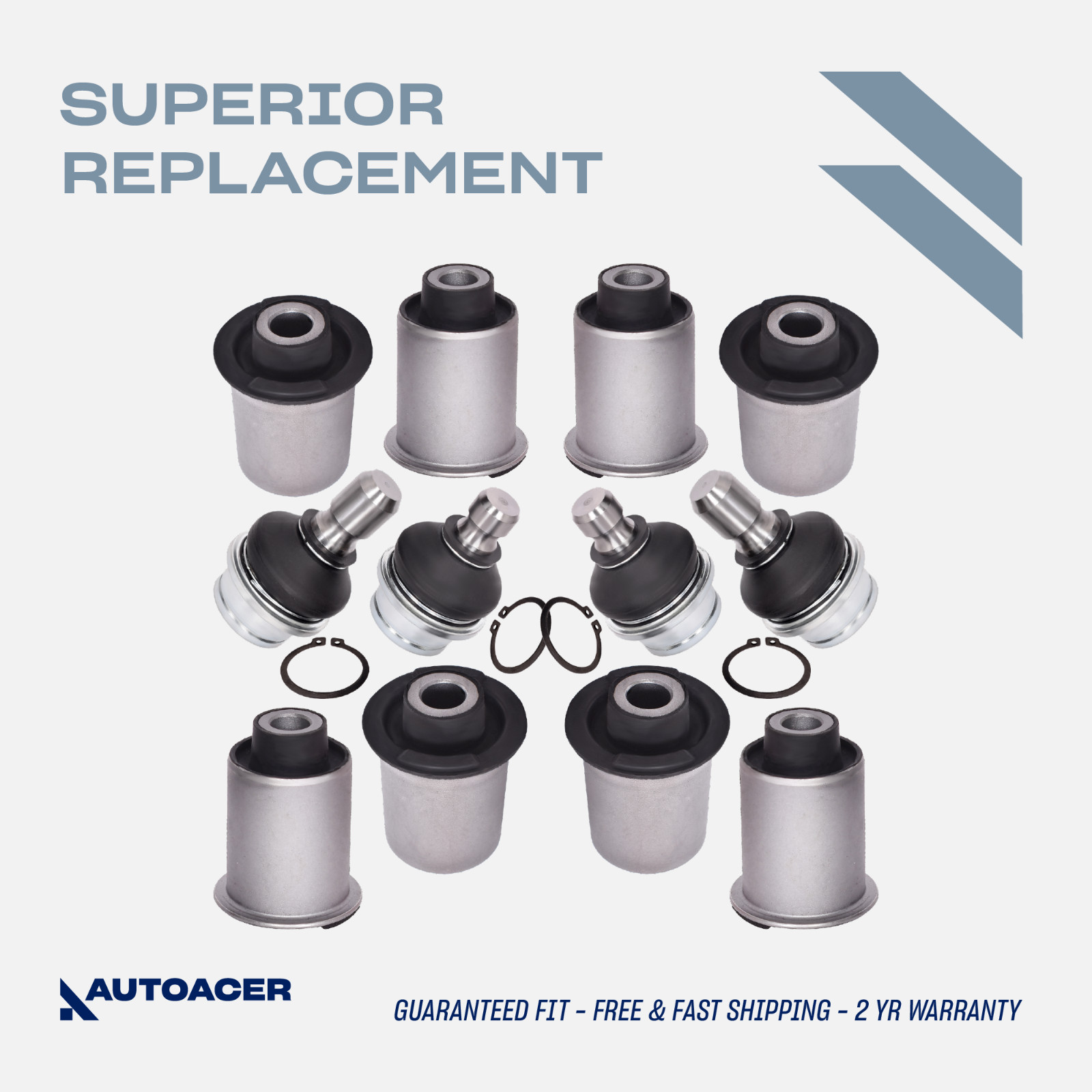AUTOACER -12p Rear Upper Lower Control Arm Bushings & Ball Joints For Pathfinder