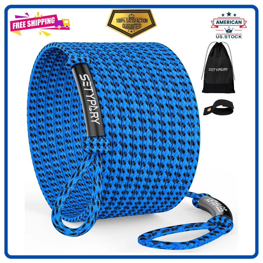 60ft Boat Tow Rope for 1-4 Person Tubing Heavy Duty Floating Watersports Rope 60ft Boat Tow Rope for 1-4 Person Tubing Heavy Duty Floating Watersports Rope
