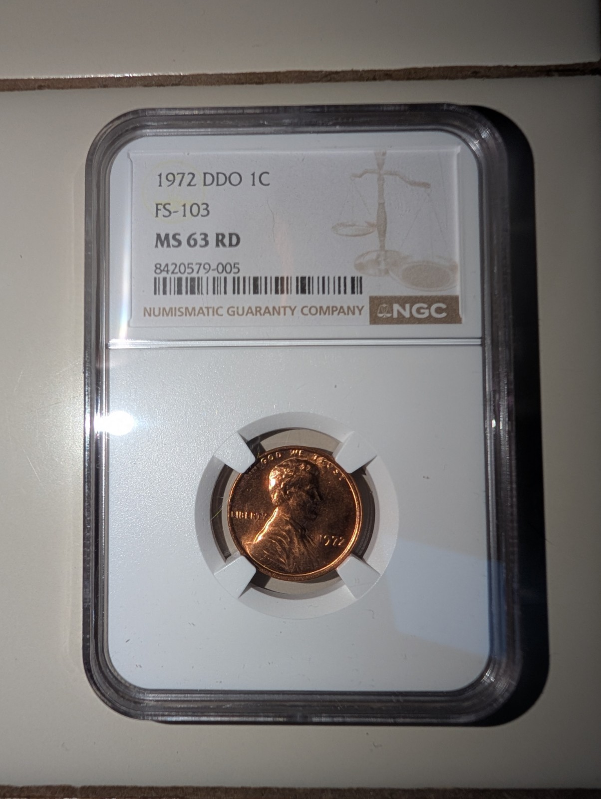 1972 Doubled Die Obverse CENT NGC MS63RD DDO FS-103 CERTIFIED 1972 Doubled Die Obverse CENT NGC MS63RD DDO FS-103 CERTIFIED