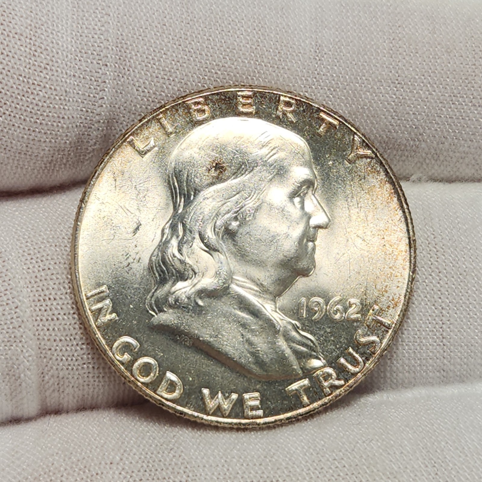 1962 P Ben Franklin Half Dollar 50c Uncirculated BU 90% Silver US Coin F-62AbL