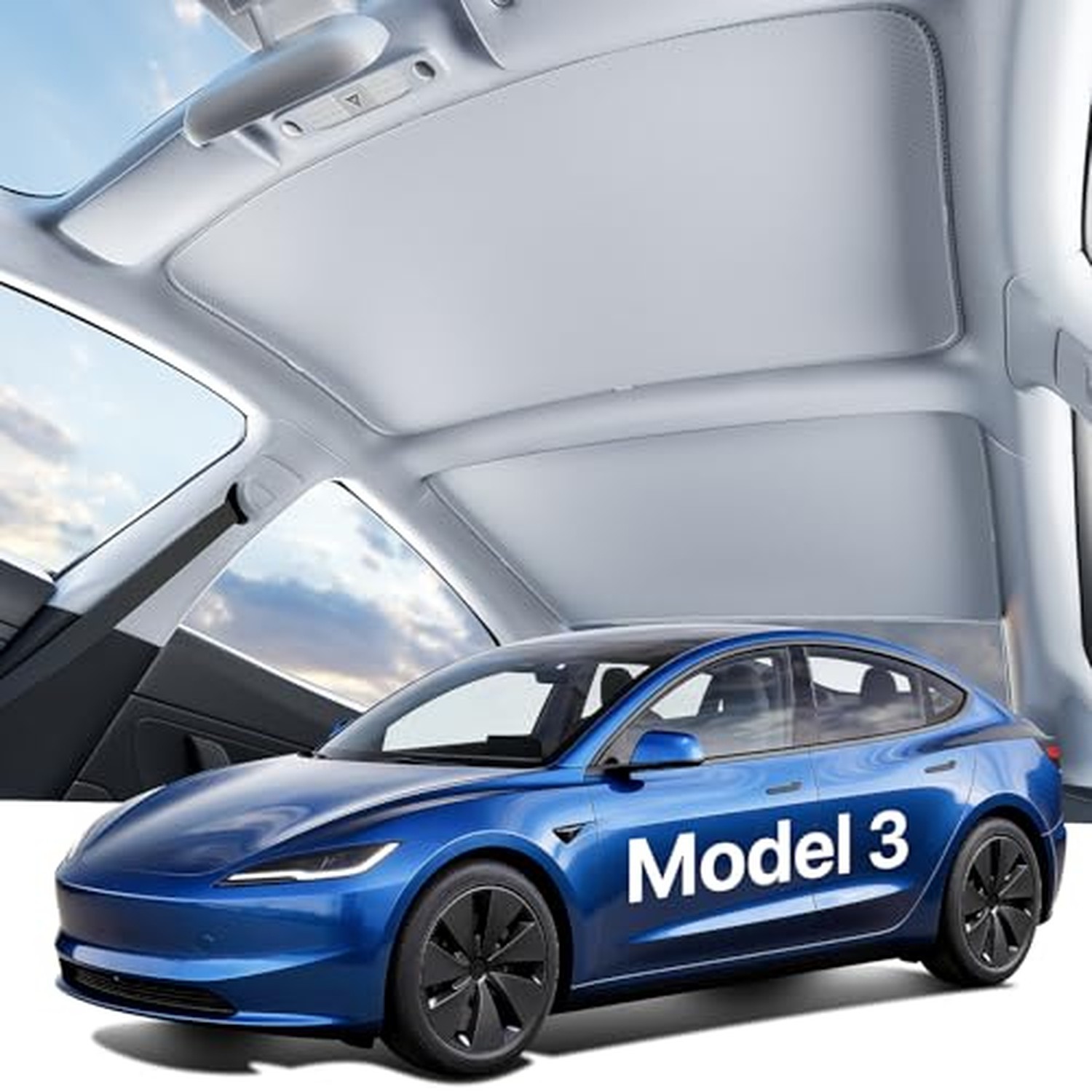 Nmoiss Tesla New Model 3 Sunshade Roof (2024–2026) Double-Layer Never Sag