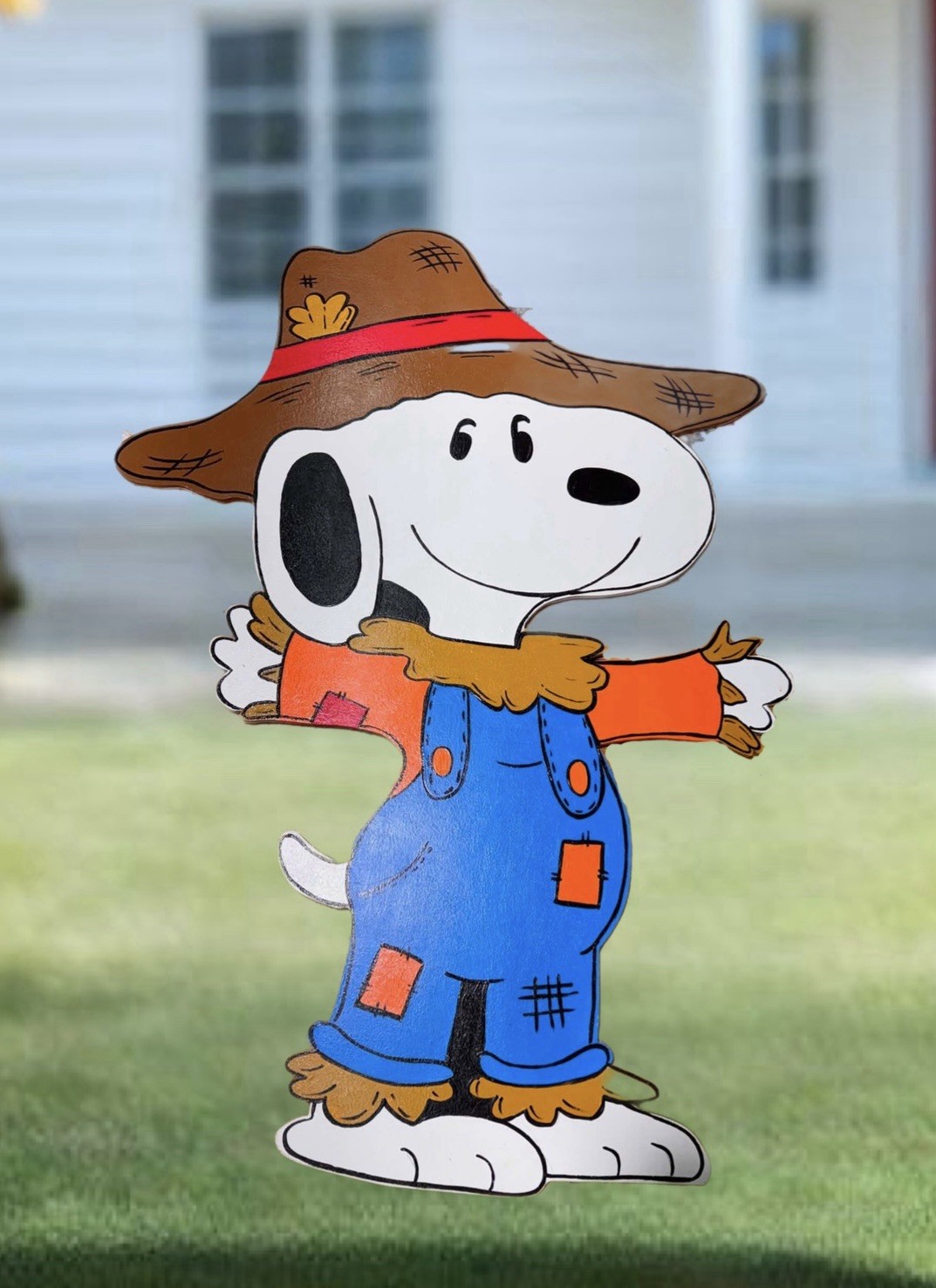 Fall Halloween Scarecrow Snoopy - Outdoor Yard Art - Indoor/Outdoor