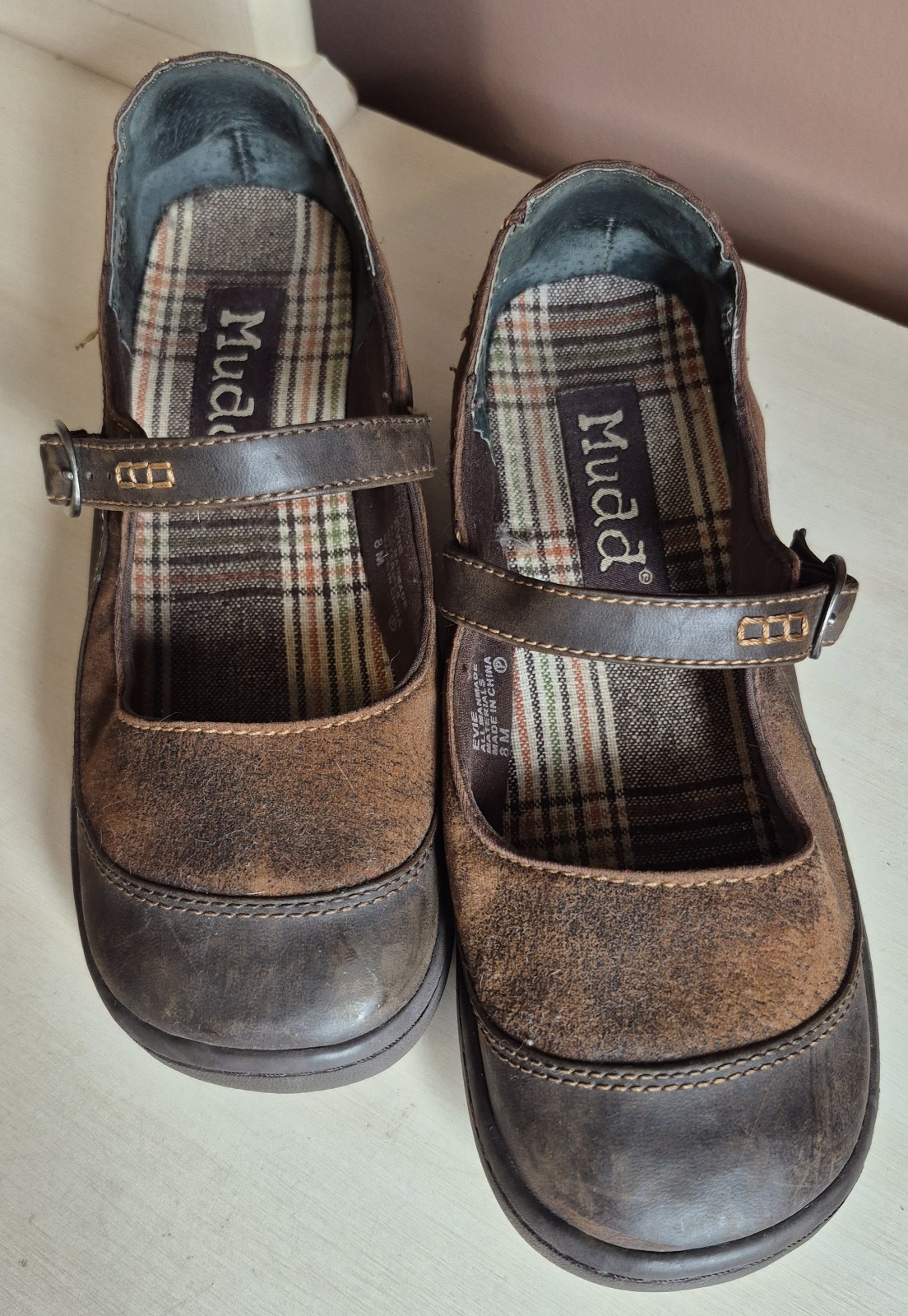 Vintage Y2K Style Mudd Mary Janes Shoes Brown Womens Sz 8M Babydoll Academia