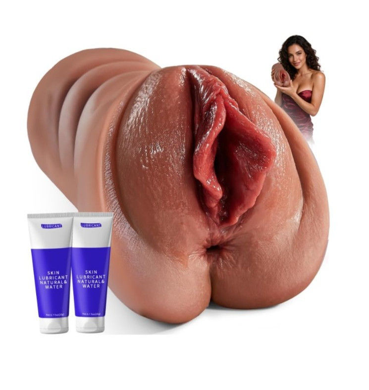 Realistic Pocket Pussy for Men Tight, Male Toy with 2Hole for Men