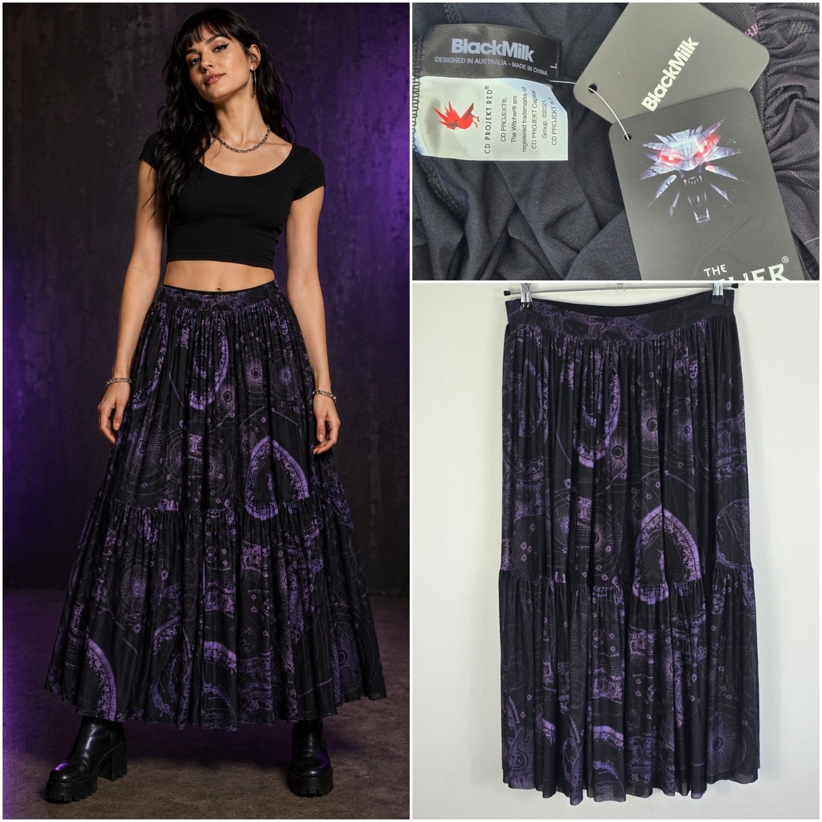Black Milk Size L The Witcher Wild Hunt Skirt BNWT