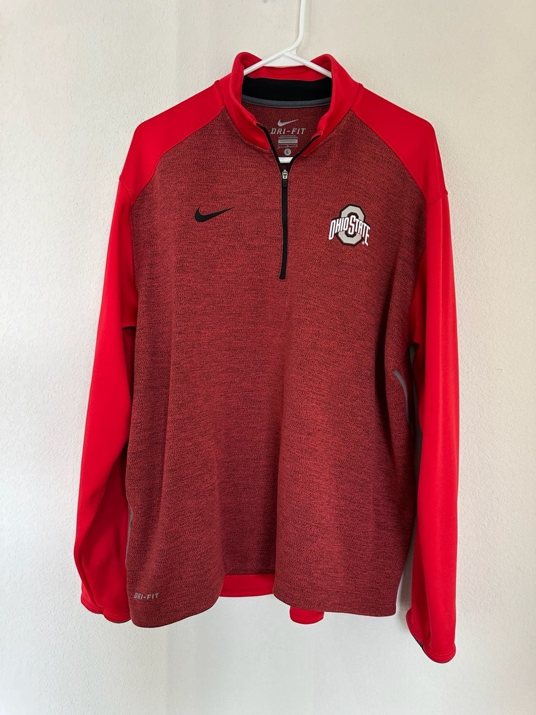Nike Ohio State Buckeyes Dri-FIT Quarter Zip Size L Red Pullover