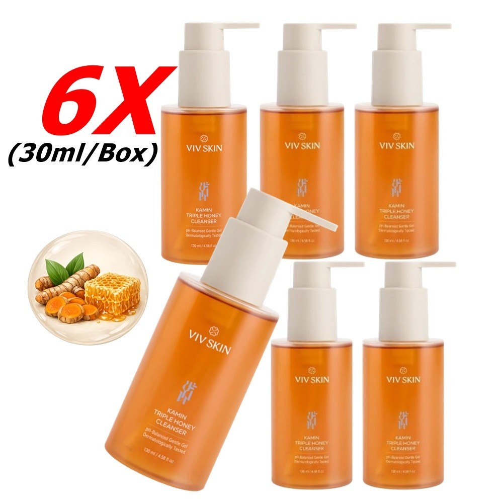 6X VIV SKIN Kamin Triple Honey Facial Cleanser Whitening Wash Gel Acne Dark Spot