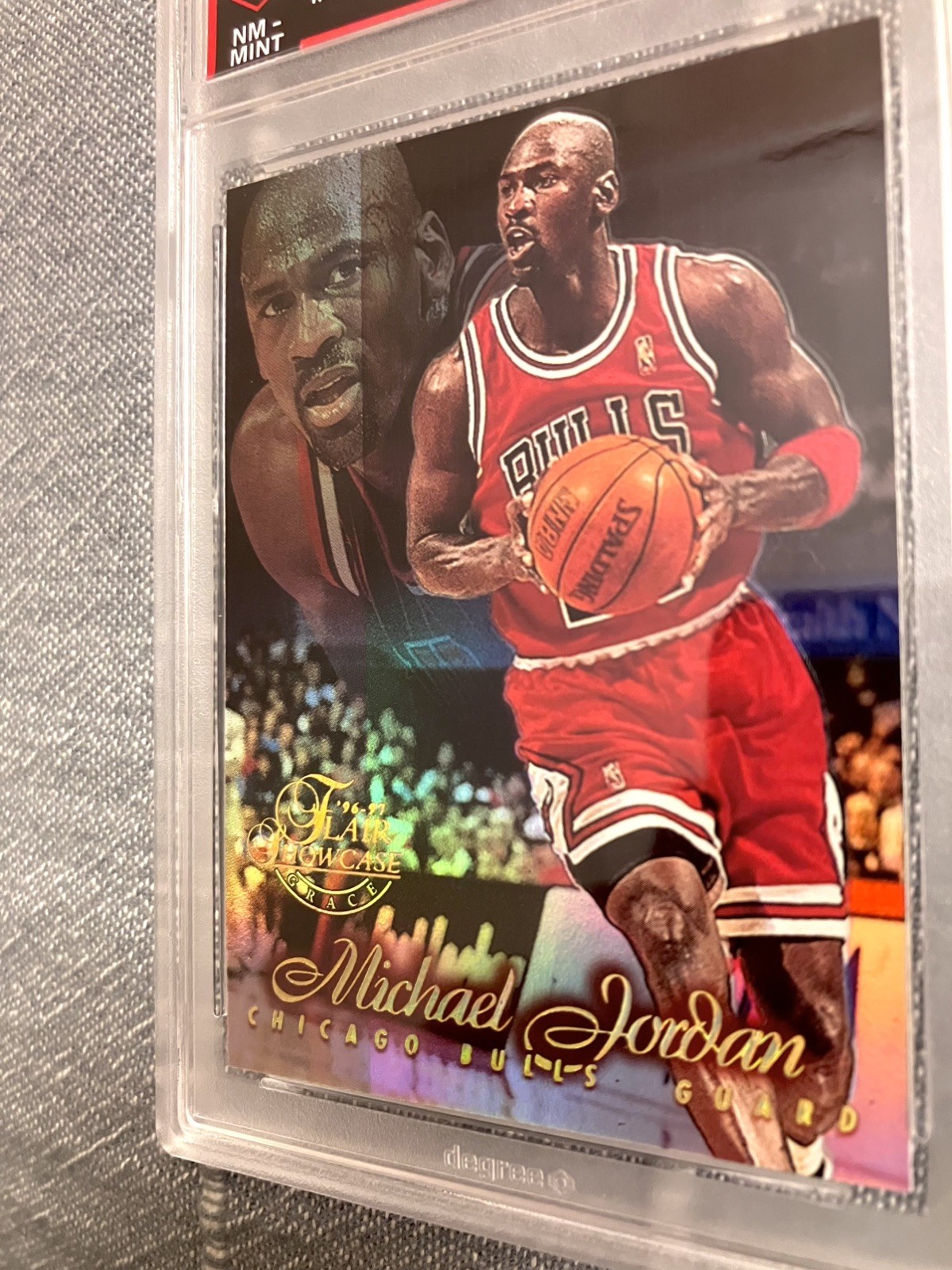 Michael Jordan 1996-97 Flair Showcase #23 Row 1 Graded 8 Holo Misprint