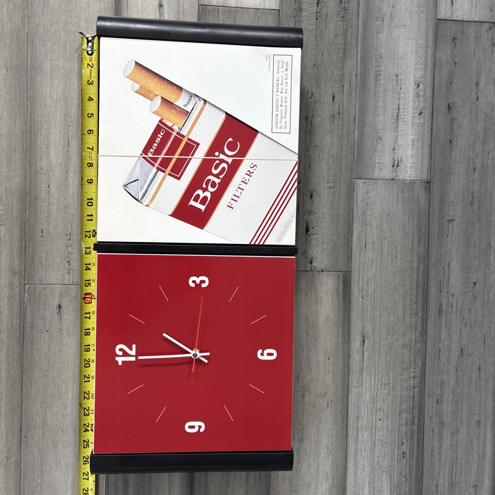 Vintage Phillip Morris Basic Cigarette Sign Clock Marlboro Clock Is Accurate