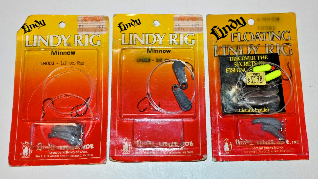 Vintage Lindy Little Joe Lindy Rigs & Lindy Floating Rig on Cards NOS (B9)