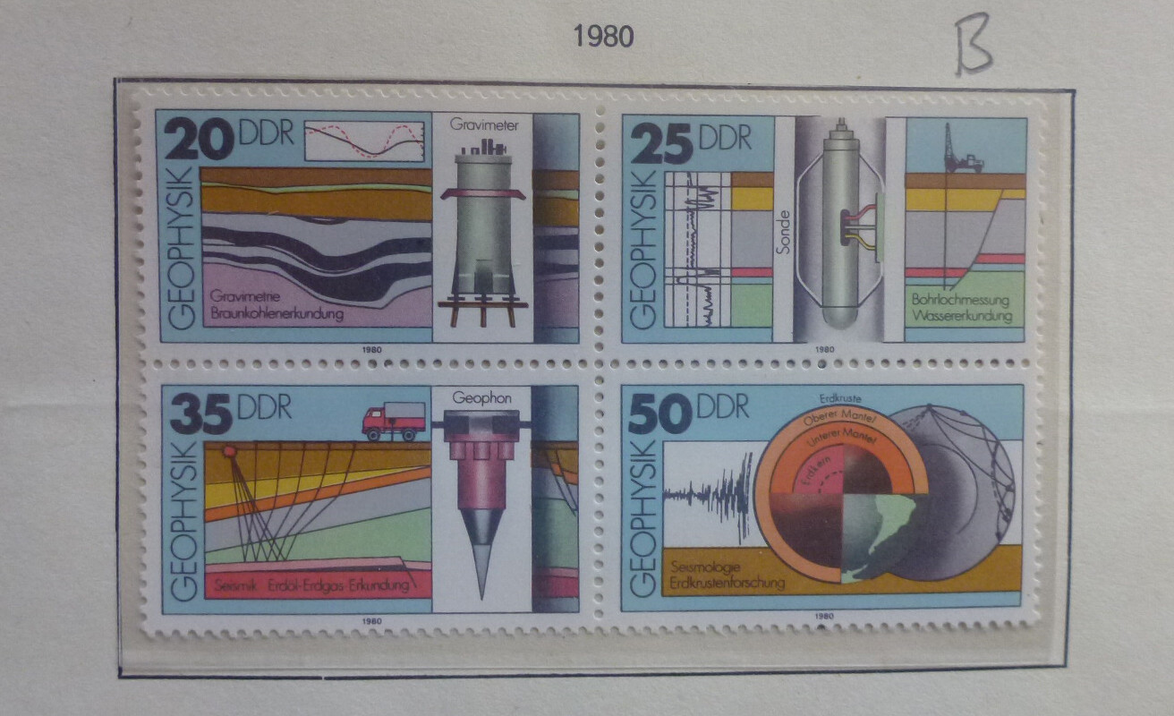 DDR EAST GERMANY 1980 GEOLOGICAL INVESTIGATIONS Blk 4 MINT STAMPS DDR EAST GERMANY 1980 GEOLOGICAL INVESTIGATIONS Blk 4 MINT STAMPS