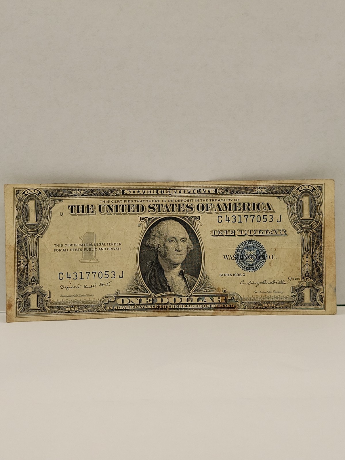1935G $1 SILVER CERTIFICATE NO MOTTO *FINE CONDITION (OR BETTER) *STOCK PHOTO 1935G $1 SILVER CERTIFICATE NO MOTTO *FINE CONDITION (OR BETTER) *STOCK PHOTO