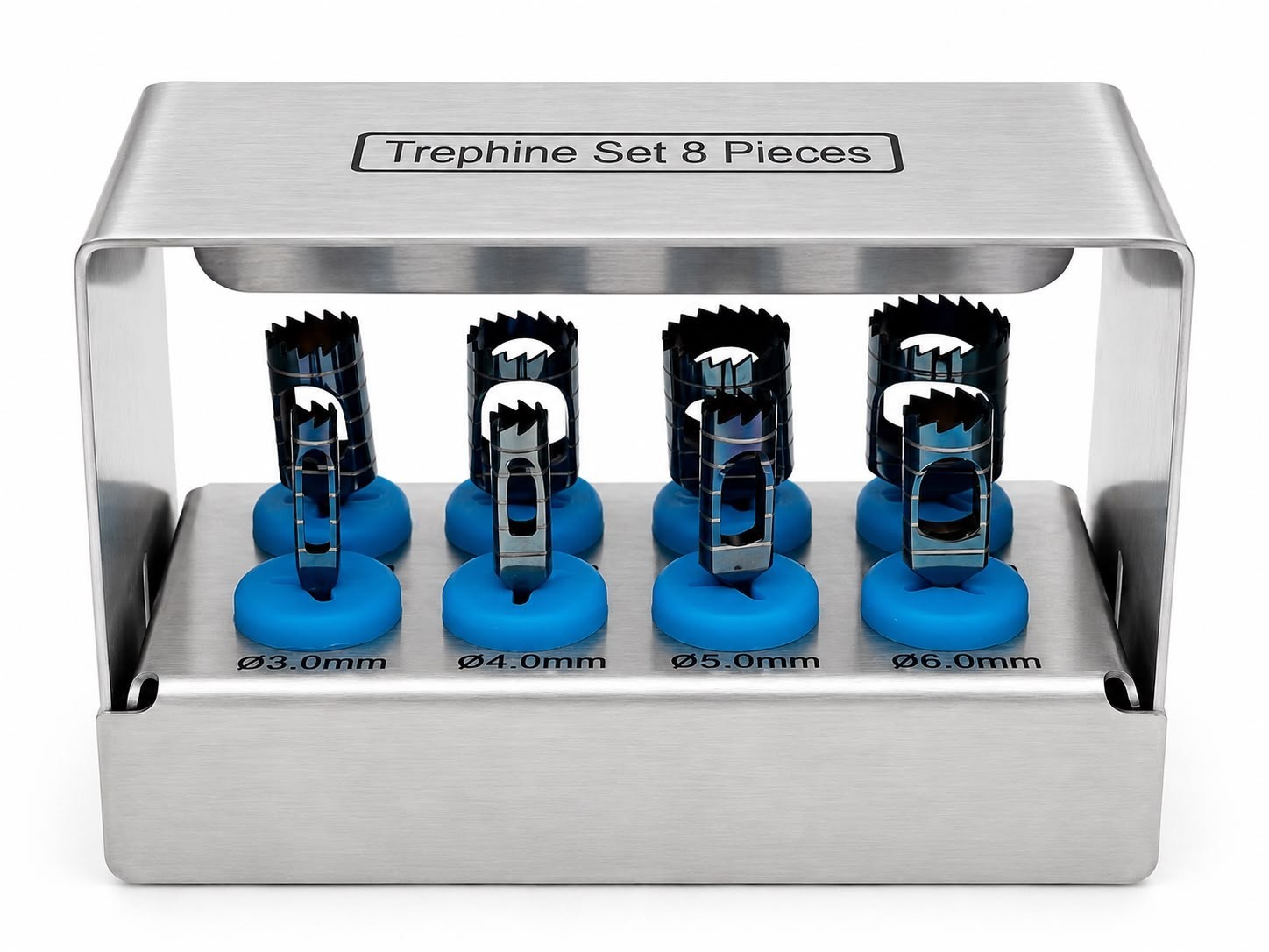 8 Pcs Dental Trephine Drills Kit Dental Surgery FREE Bur Holder