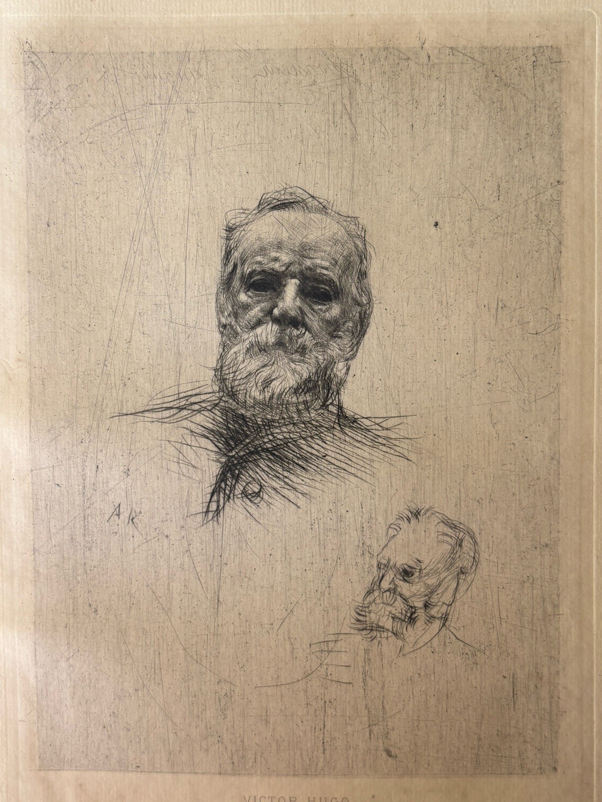 Auguste Rodin Etching Etching Portrait Writer Victor Hugo 1889 Auguste Rodin Etching Etching Portrait Writer Victor Hugo 1889
