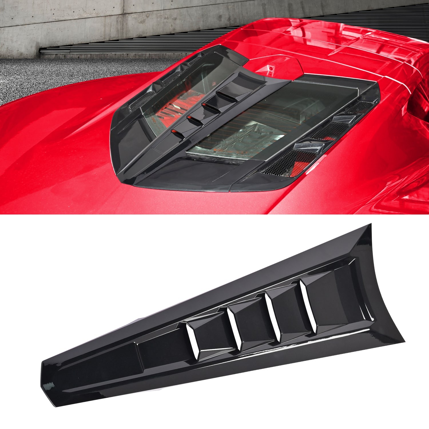 Glossy Flash  Rear Split Window Applique Cover Trim For Corvette C8 Coupe 2020+