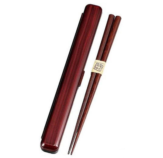 HAKOYA Japanese Chopsticks Case Set 23 cm Zelkova Wood Grain Made in Japan 4669