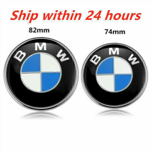 2pcs Roundel Front Hood 82mm Rear Trunk 74mm Emblem E46 E90 F10