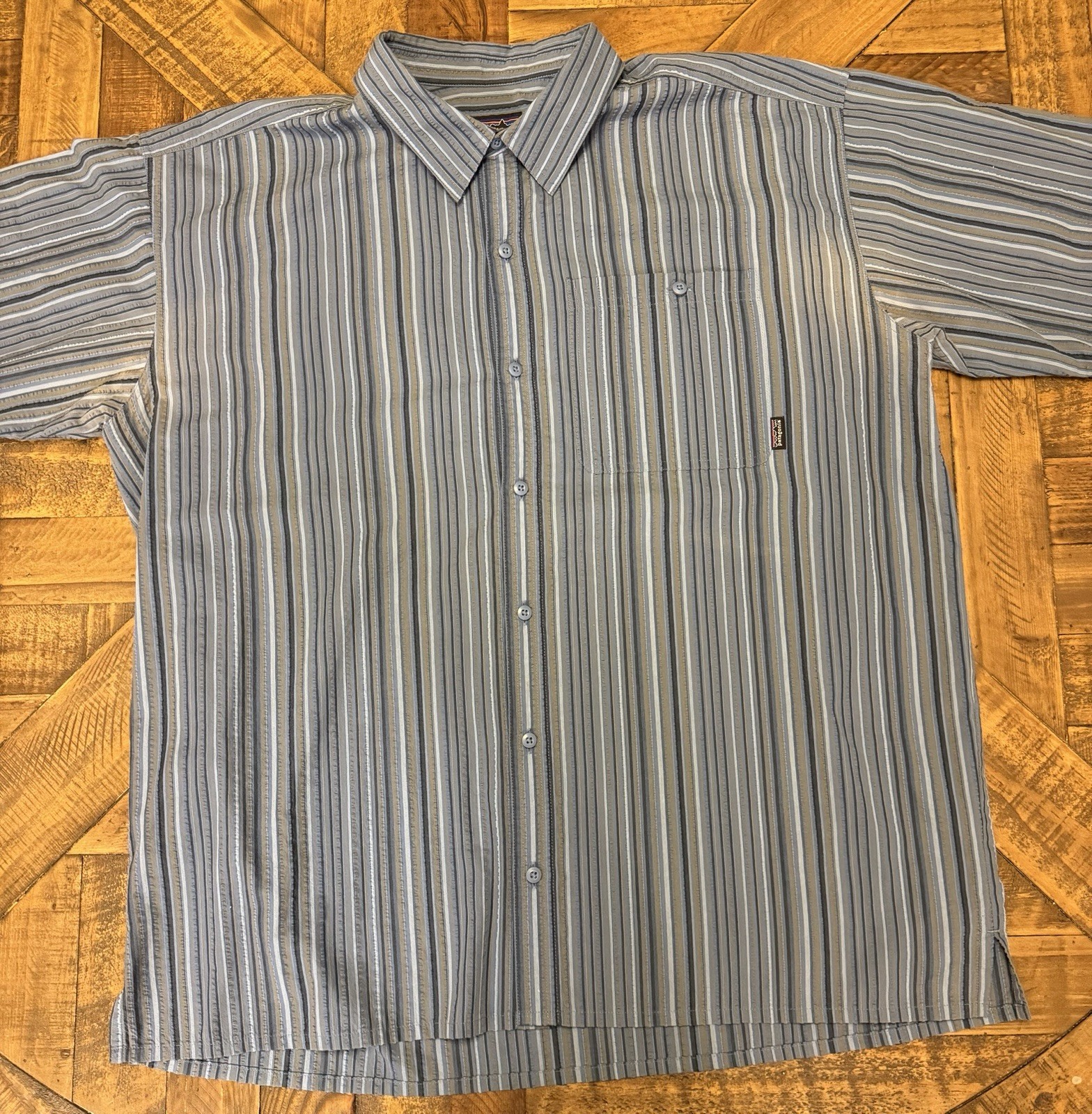 Patagonia Vintage 2000’s Organic Cotton Button Up Shirt Striped Men’s XL G37