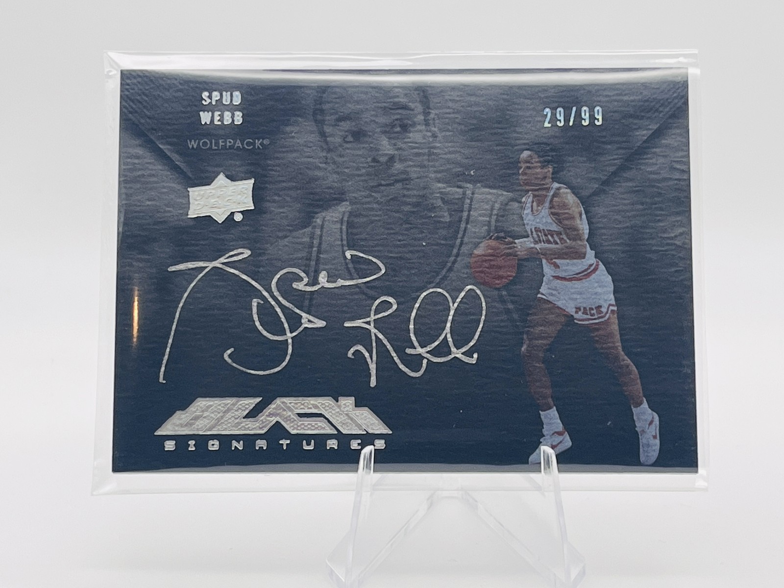 2012-13 Upper Deck Exquisite #B-SW Spud Webb UD Black Autographs #/99 2012-13 Upper Deck Exquisite #B-SW Spud Webb UD Black Autographs #/99