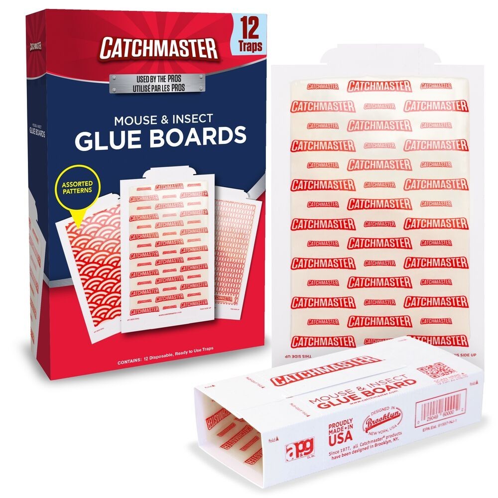 Catchmaster Extra Sticky Mouse & Insect Glue Boards, 5.3x8in, Pesticide-Free Catchmaster Extra Sticky Mouse & Insect Glue Boards, 5.3x8in, Pesticide-Free