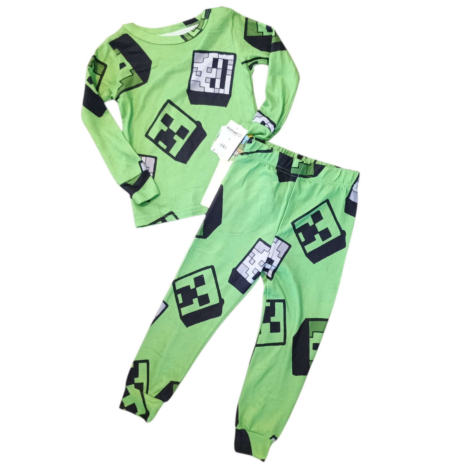 MINECRAFT Boy\'s 2 Piece Long Sleeves Pajama Set - Size 4 NWT