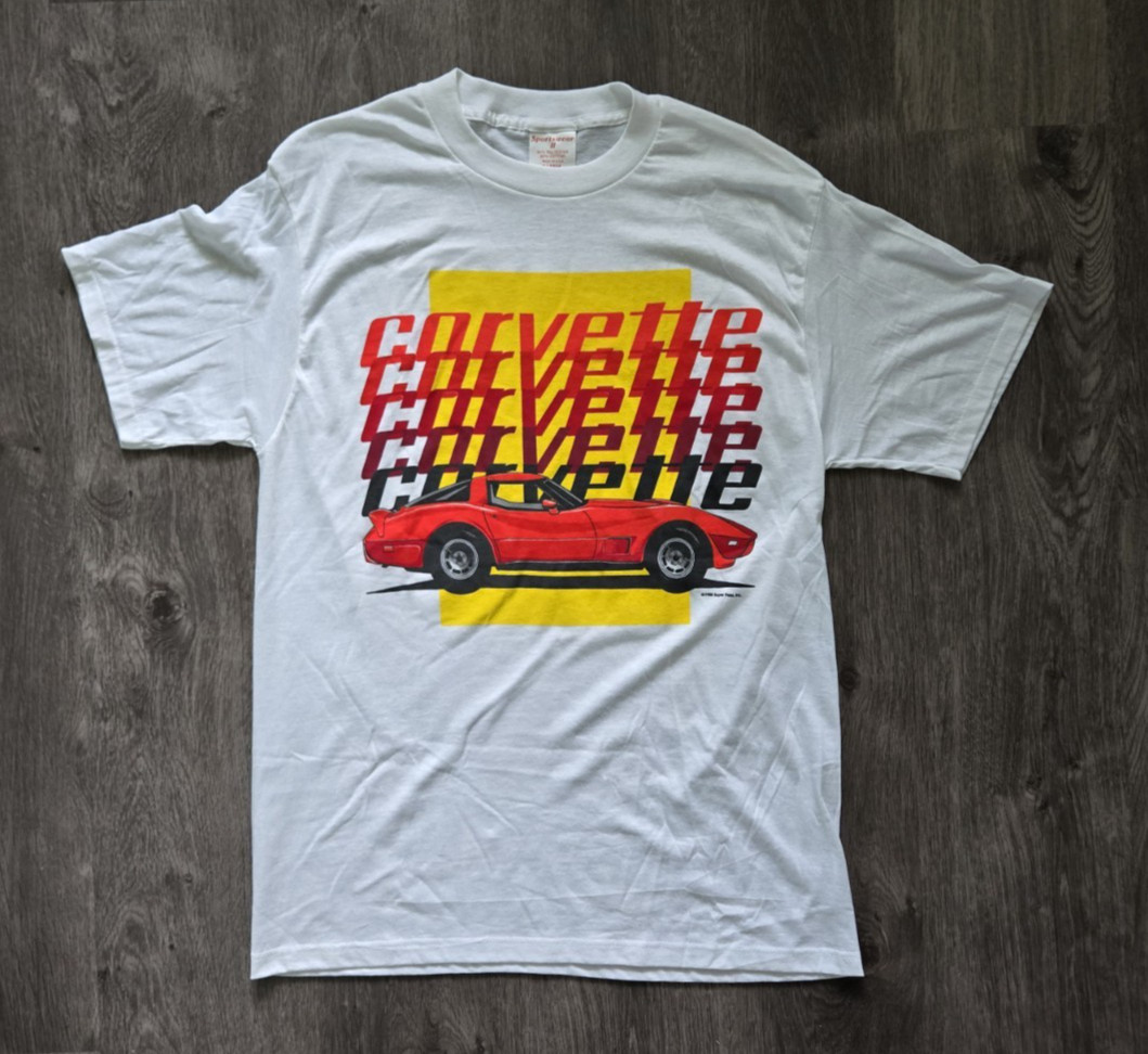 VTG 1988 Chevrolet Corvette C3 Shirt Stacked Logo Sportswear II 50/50 XL