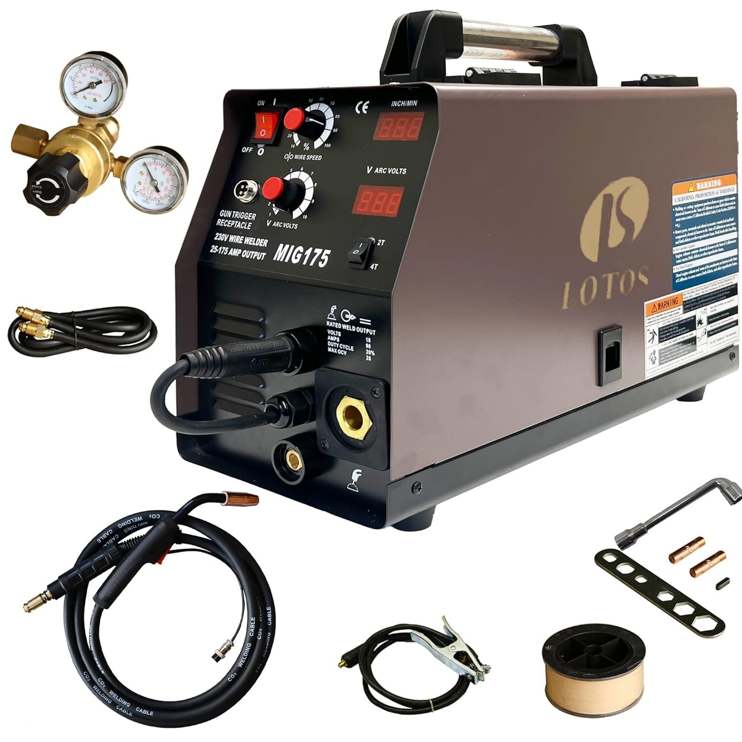 Final Sale LOTOS MIG175SE 175A MIG Welder  Auto Synergistic, Without Spool Gun