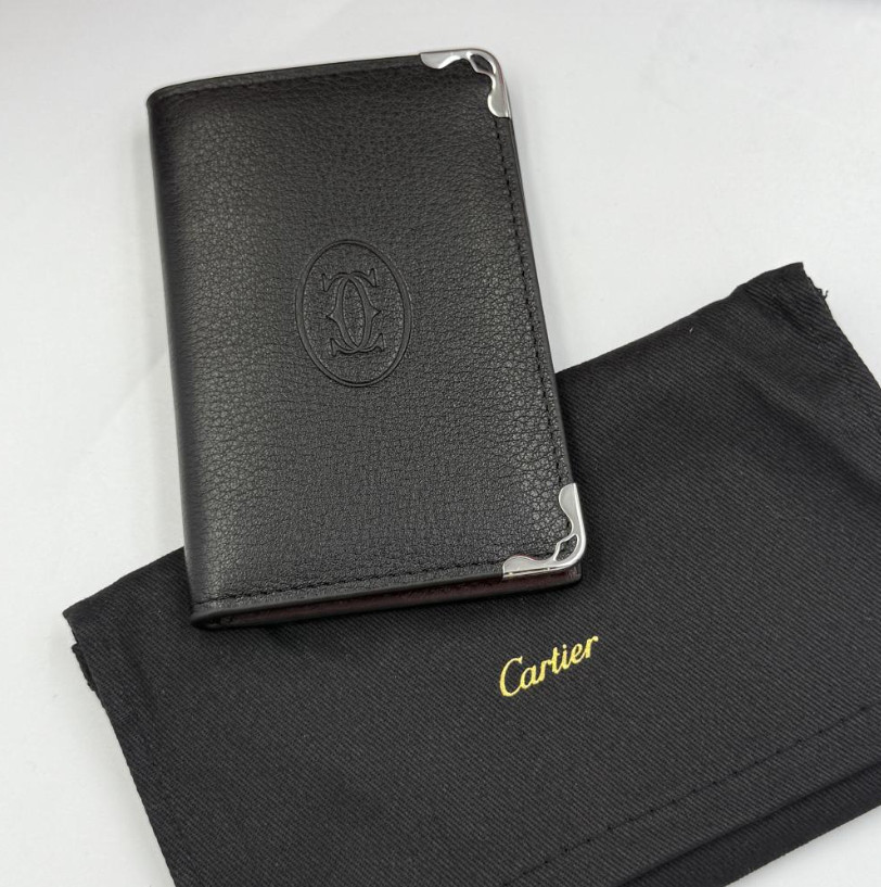 Official Cartier Must de Cartier Black Calfskin 4CC Card Holder Wallet - NIB