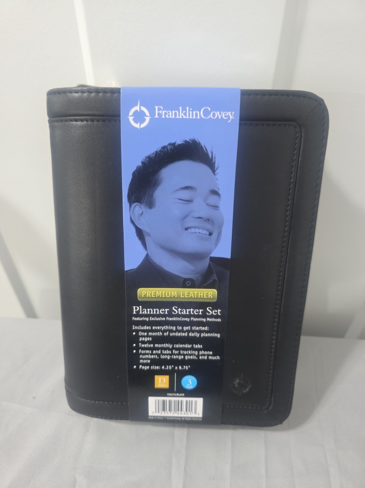 Franklin Covey Premium Leather Black Planner 4.25
