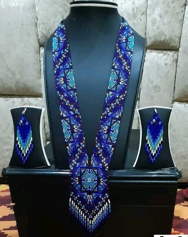 Handmade Necklace Seed Bead Boho American Style Nativ Beaded Multi Strand Gifts