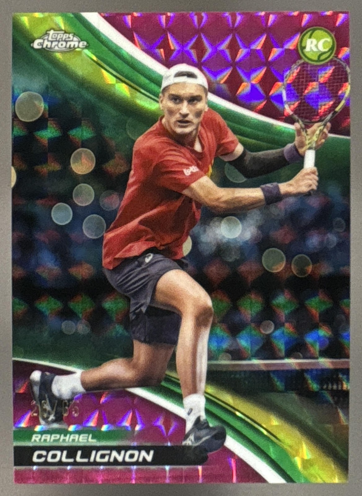 Raphael Collignon 2025 Topps Chrome Pink Geometric Rookie Refractor /65 #189