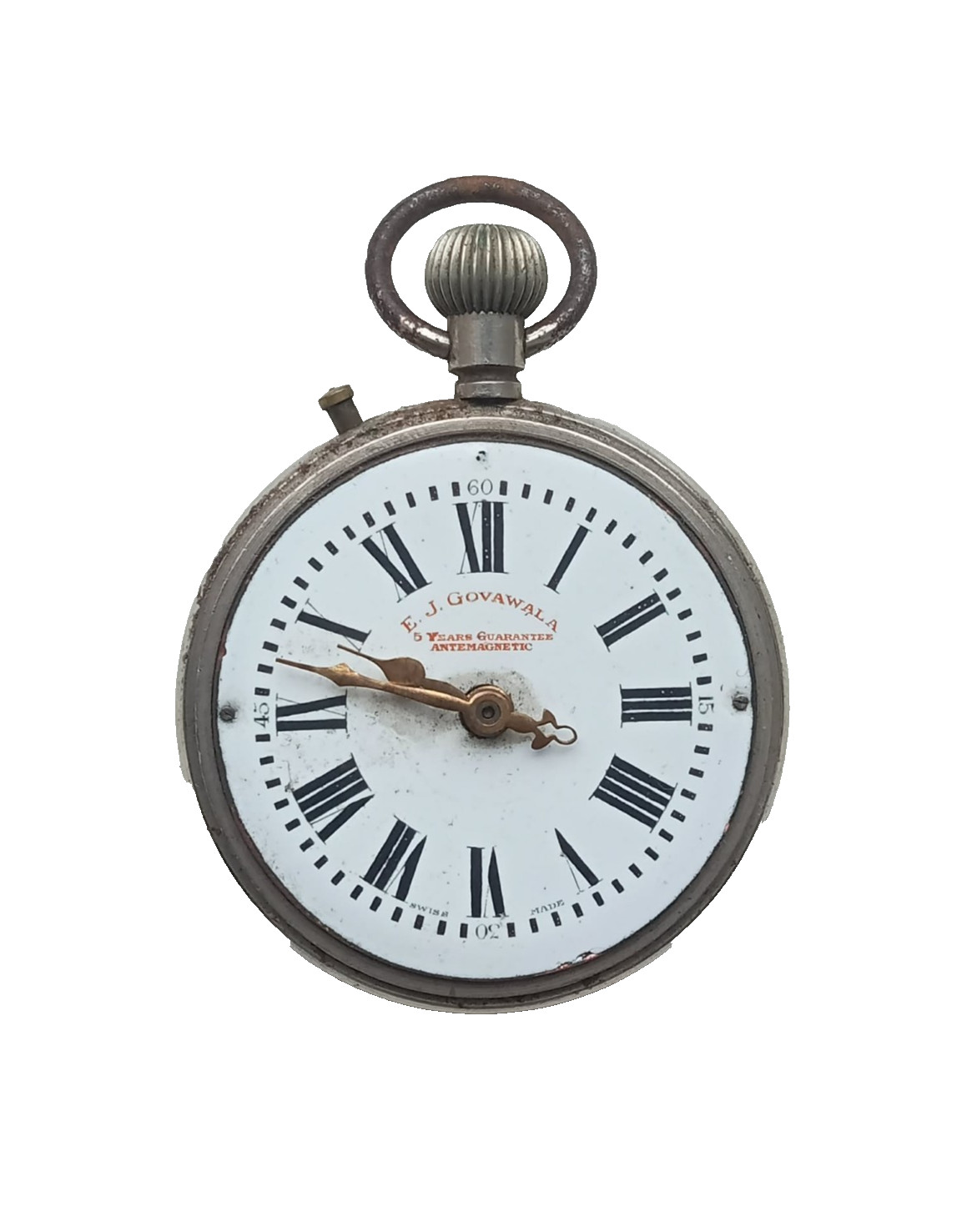 Antique E.J. Govawala Swiss Pocket Watch c1910 engraved for \'E.J.\' Antique E.J. Govawala Swiss Pocket Watch c1910 engraved for \'E.J.\'
