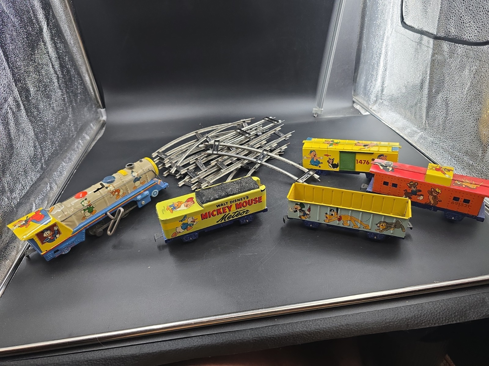 Vtg Marx Walt Disney Mickey Mouse Meteor Tin Litho Train Set 1950s Wind-Up Read Vtg Marx Walt Disney Mickey Mouse Meteor Tin Litho Train Set 1950s Wind-Up Read